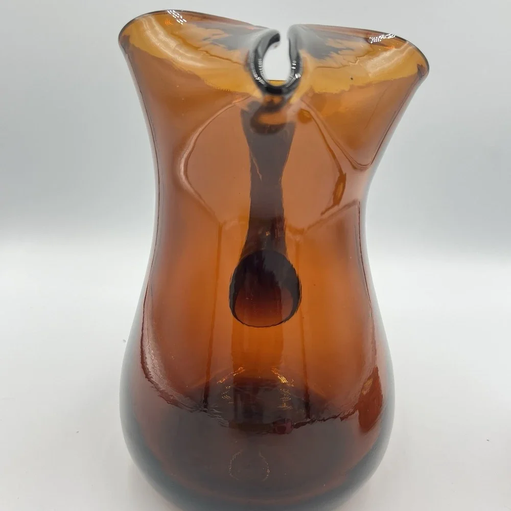 VTG Amber Glass Pitcher 8